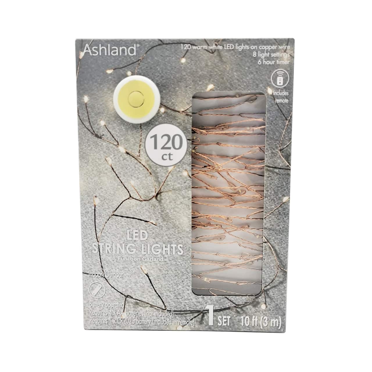 120ct. Warm White LED Copper String Lights Garland by Ashland®